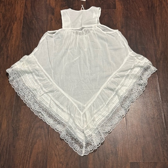 Free People Coretta Tunic Cream White Sheer Lace Trimmed Top Small NWT - Picture 9 of 16